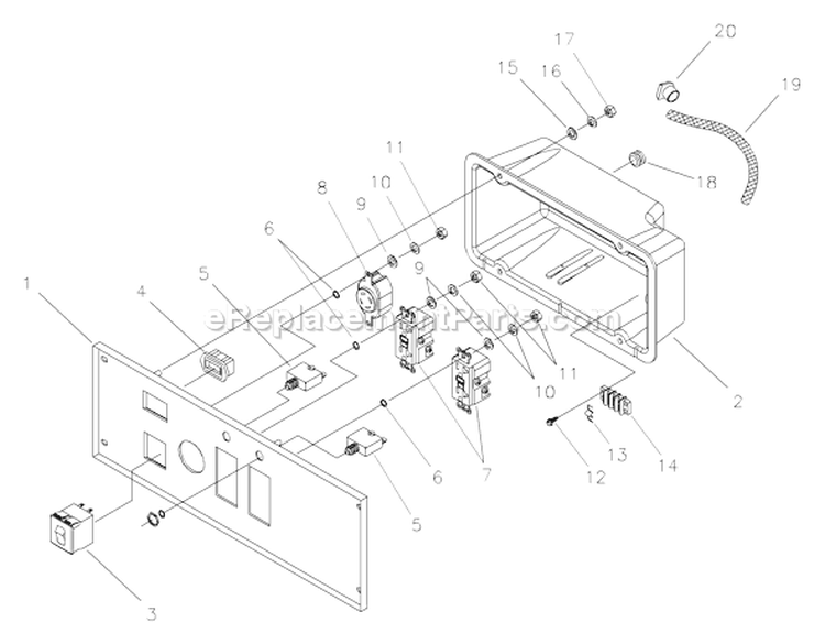 Page B Diagram and Parts List for 030254-0  Briggs and Stratton Generator